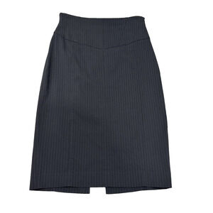 Express Design Studio Pencil Skirt Womens Sz 0 Gray Pinstripes High Rise Bodycon